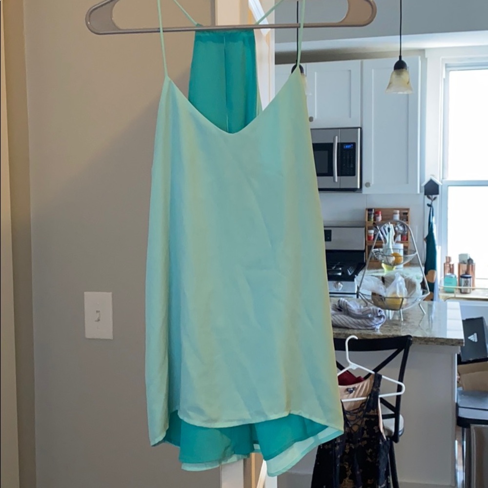 Reversible blue spaghetti strap top